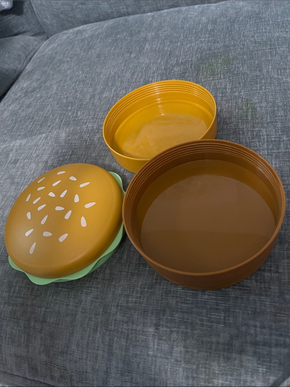 Kids Burger Stack Snack Container - Mustard Yellow - Picture 3 of 3
